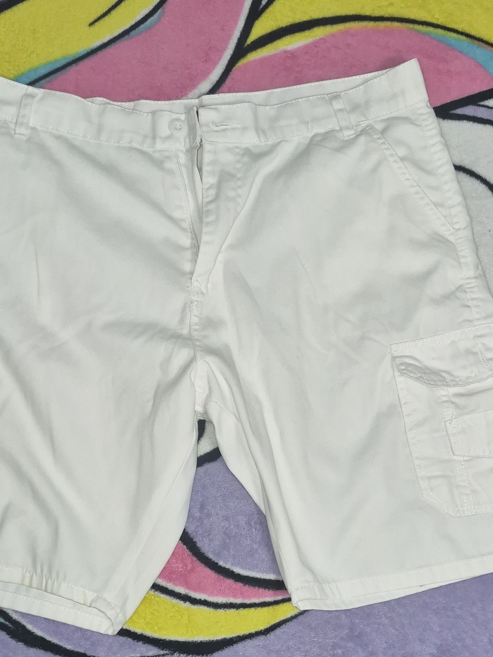 Women's White Cargo Bermuda Shorts - Classic Summer Style